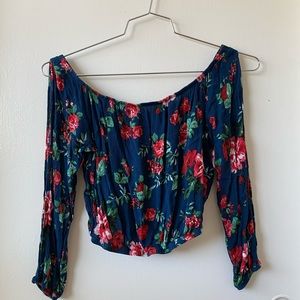 cropped rose blouse